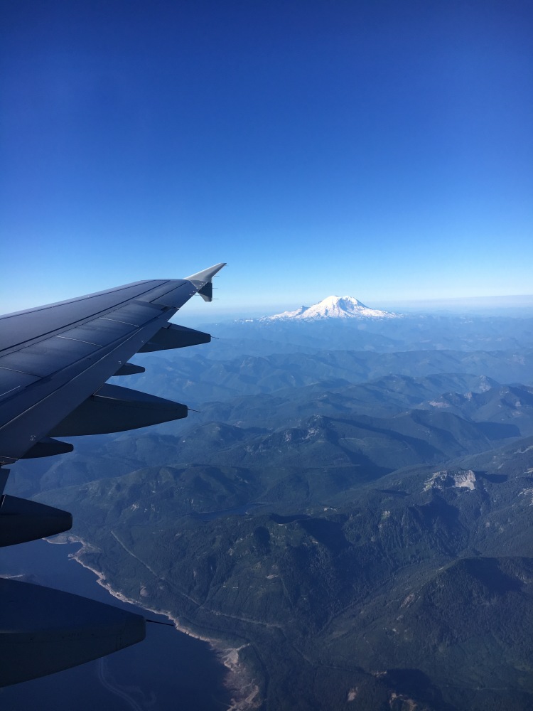 Mount Rainier from plane