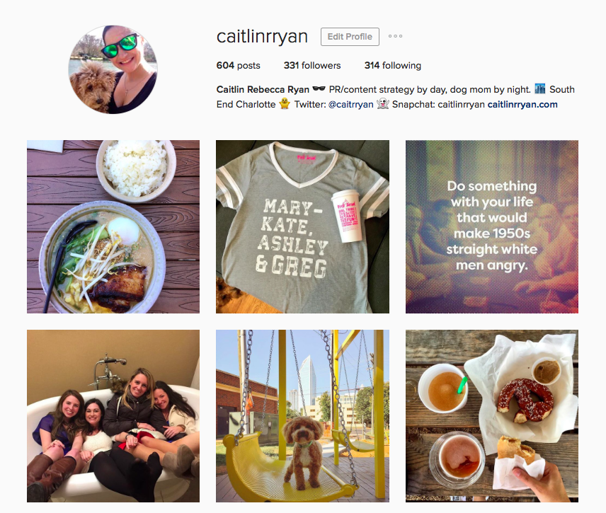 Varied and consistent Instagram account