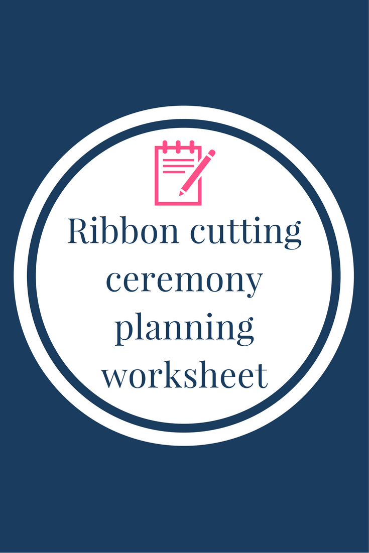 Ribbon cutting ceremony planning worksheet