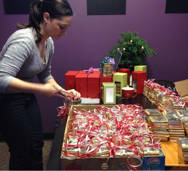 Packaging client holiday gifts