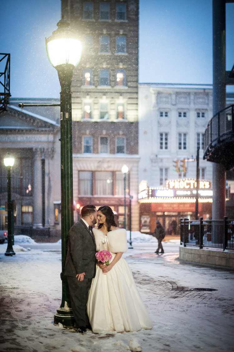 Winter city wedding