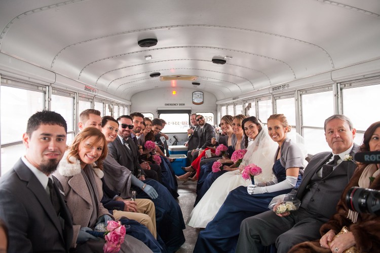 Giddy Up Bus wedding party